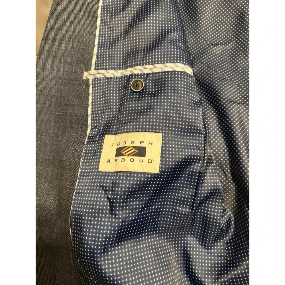 Joseph Abboud Sport Coat Mens 44R Tailored Fit  Gray Linen/ Wool Two Button